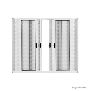 Vaneziana de alumínio soft 6 folhas com grade 100x150cm branca - brasil esquadrias