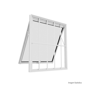 Vitrô de alumínio facility maximo-ar com grade mini boreal 60x60cm branco - brasil esquadrias