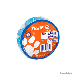 Fita isolante color 18mmx10m azul - tigre