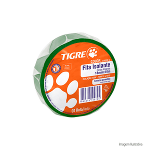 Fita isolante color 18mmx10m verde - tigre