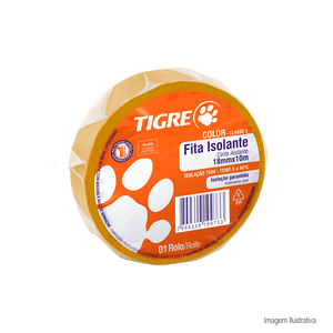 Fita isolante color amarelo 18mmx10m - tigre