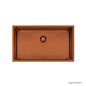 Cuba tramontina em aço inox quadrado 70x40 rose gold - tramontina