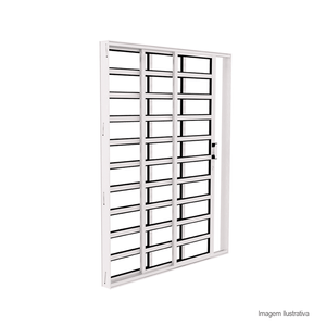 Porta de alumínio premium de correr horizontal 3 folhas esquerda 215x200cm branca - brasil esqudrias