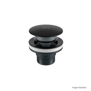 Válvula de escoamento para banheiro com click black matte - deca
