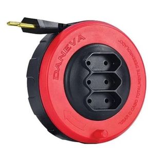 Extensao enrolar pl 2x0,75 2p 10a laranja 5m