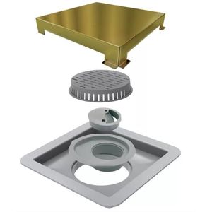 Ralo linear square tampa gold 15x15cm