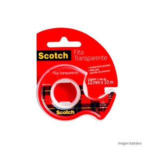 Fita adesiva scotch 12mm com 10mts transparente - 3m