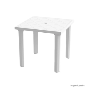 Mesa plástica quadrada desmontável branca - plasnew