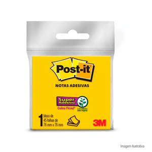 Bloco de notas super adesivas post-it 76x76mm amarelo neom 45 folhas - 3m