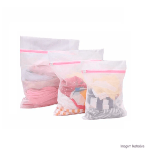 Saco para lavar roupas com ziper 35x30cm - utimil