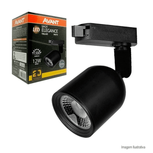 Spot de trilho elegance 12w bivolt preto 3000k - avant
