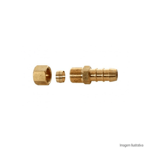 Terminal para gás com anilha liga de cobre 3/8 - blukit