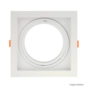 Spot quadrado de embutir conecta recuado mr16 branco - taschibra