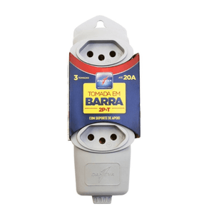 Tomada em barra desmontavel 3x20a 2p+t cinza