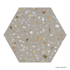 Porcelanato hexagonal confete mix natural 17,4x17,4cm - ceusa