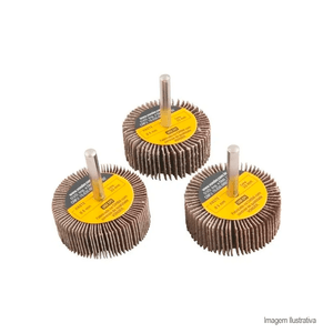 Roda de lixa 50x20mm com haste 3 peças - vonder