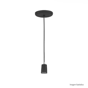 Pendente vision 420/1 para uma lâmpada 127/220v rosca e27 preto - dital