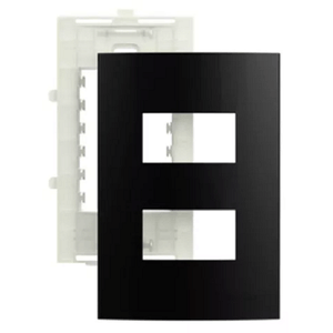 Placa com suporte 4x2 2 postos separados sleek grafite margirius