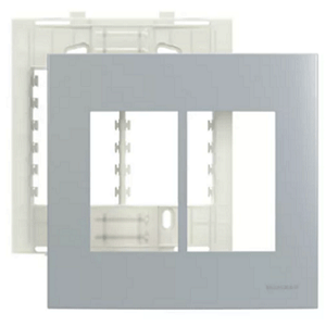 Placa com suporte 4x2 6 postos sleek cinza margirius