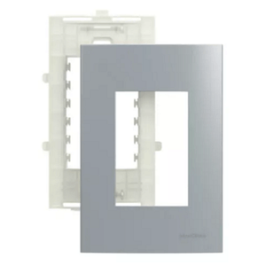 Placa com suporte 4x2 3 postos sleek cinza margirius