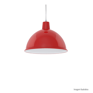 Pendente td821 para lâmpada e27 vermelho - taschibra