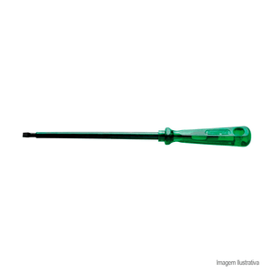 Chave de fenda isolada ponta chata 5x150mm verde - tramontina