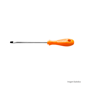 Chave de fenda com ponta chata em aço cromado 5/16x6" laranja - tramontina
