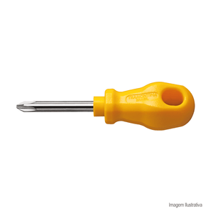 Chave de fenda toco ponta cruzada 1/4x1.1/2 amarelo - tramontina