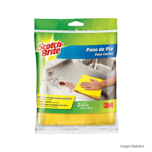 Pano para cozinha com 2 unidades amarelo - 3m