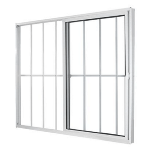 Janela de correr com grade 100x150cm 2 folhas móveis branco mgm / ref. 53593