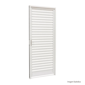 Porta veneziana de alumínio abertura esquerda 210x90cm branco alumistrike / ref. 11393
