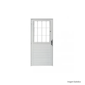 Porta  veneziana com postigo abertura esquerda 217x85cm branco alumistrike / ref. 11386