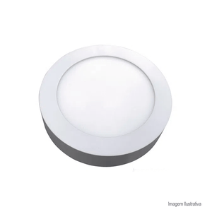 Painel home led embutir redondo luz amarela 18w 3000k branco - llum