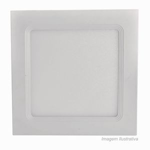 Painel led slim embutir quadrado luz amarela 24w 3000k branco - llum