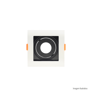 Spot de embutir quadrado conecta recuado mr11 branco/preto - taschibra