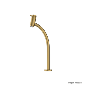 Torneira para lavatório de mesa bica alta basic gold matte celite/ref:b5055c7r1b.