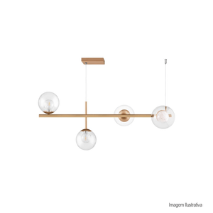 Pendente fantasy cristal 4 lampadas gold llum/ref:mdrp4g9pdgd.