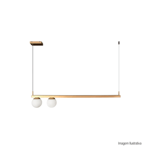 Pendente golf led 22w 2 lampadas gold llumm/ref:drst14w1pdgd.