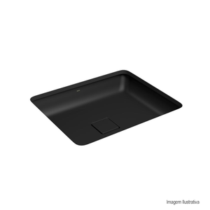 Cuba retangular de embutir 50cm sem mesa ébano fosco deca /ref. l.13040.17