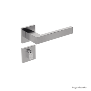 Fechadura 803/ix60 roseta quadrada  inox escovado externo stam /ref:44365.
