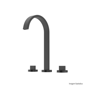 Misturador de lavatório para mesa flow preto matte celite/ref:b5010f3r0b.