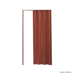 Porta sanfonada 90x210cm mogno - plasflex
