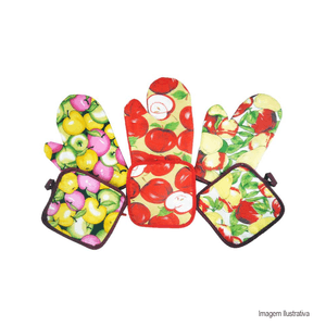 Kit forno 2 peças luva e pegador top rio /ref:trc7702.