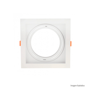 Spot quadrado de embutir conecta recuado ar111 branco - taschibra