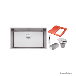 Cuba de sobrepor quadrada design aço inox 70x40 - tramontina