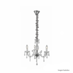 Lustre treviso 3 lâmpadas e14 bronzearte trasnparente - llum