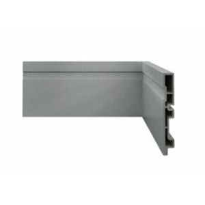 Rodape 105x15mm r3 frisado laca prata 2.4mts