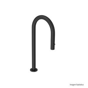 Bica de mesa para cozinha decayou curva black matte deca /ref:1292.bl99.mt.