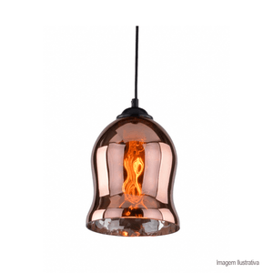 Pendente Acobreado Para Lâmpada E27 TD 3007 -Taschibra / Ref. 65050614