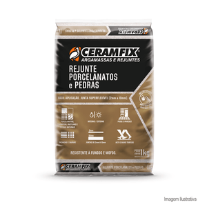 Rejunte porcelanato 1kg marrom café ceramfix /ref:603447.